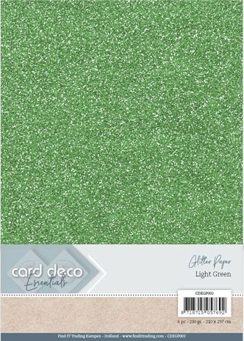  Card Deco Glitter karton A4 Light green 230g